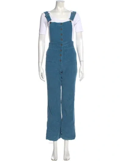 Pre-owned Reformation Square Neckline Jumpsuit In Blue