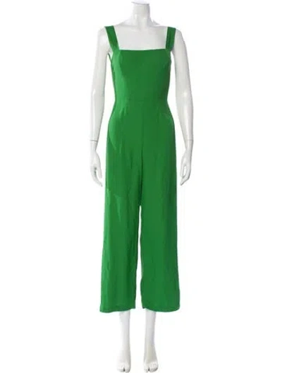 Pre-owned Reformation Square Neckline Jumpsuit In Green