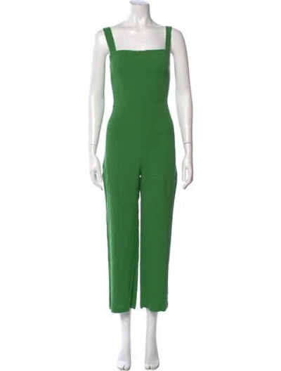 Pre-owned Reformation Square Neckline Jumpsuit In Green