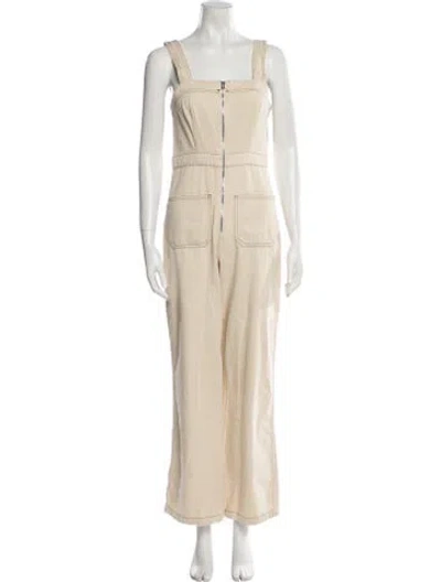 Pre-owned Reformation Square Neckline Jumpsuit In Neutral