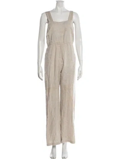 Pre-owned Reformation Square Neckline Jumpsuit In Neutral