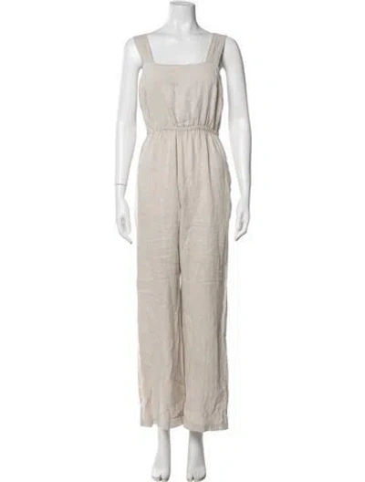 Pre-owned Reformation Square Neckline Jumpsuit In Neutrals