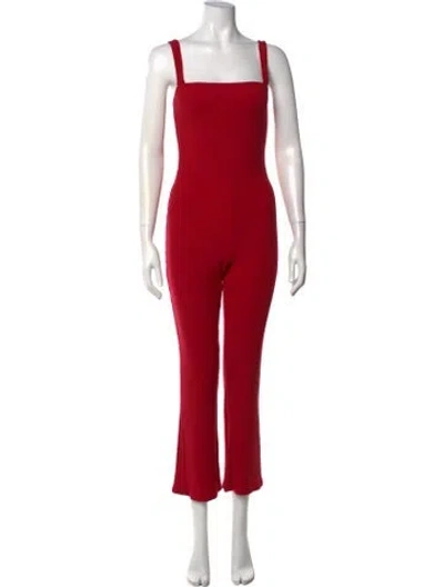 Pre-owned Reformation Square Neckline Jumpsuit In Red