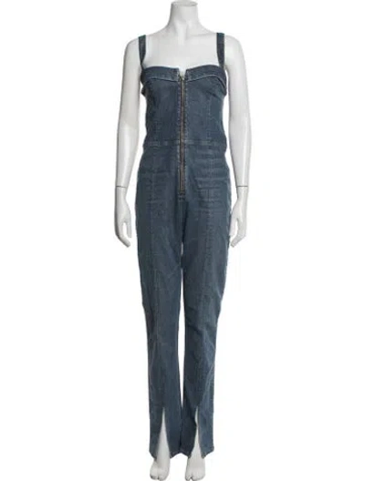 Pre-owned Reformation Square Neckline Jumpsuit W/ Tags In Blue