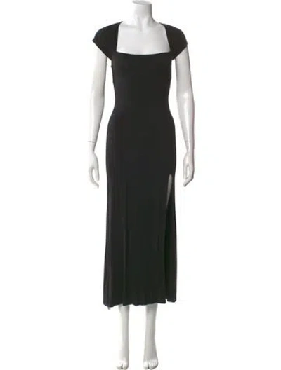 Pre-owned Reformation Square Neckline Long Dress In Black
