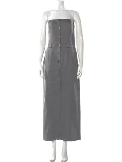Pre-owned Reformation Square Neckline Long Dress In Gray