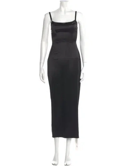 Pre-owned Reformation Square Neckline Long Dress W/ Tags In Black