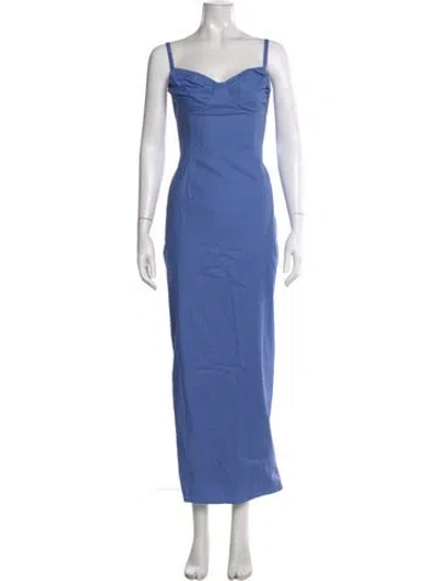Pre-owned Reformation Square Neckline Long Dress W/ Tags In Blue