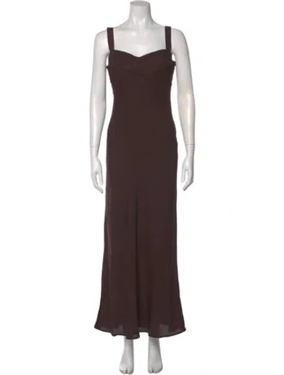 Pre-owned Reformation Square Neckline Long Dress W/ Tags In Brown