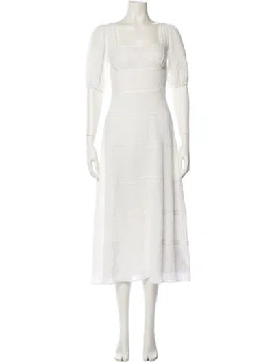 Pre-owned Reformation Square Neckline Long Dress In White