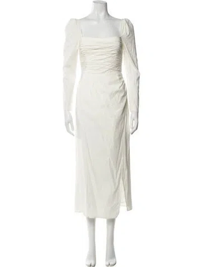 Pre-owned Reformation Square Neckline Long Dress In White