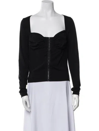 Pre-owned Reformation Square Neckline Long Sleeve Sweatshirt In Black
