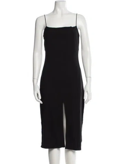 Pre-owned Reformation Square Neckline Midi Length Dress In Black