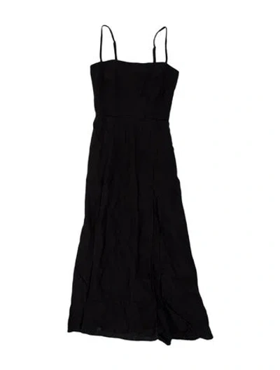 Pre-owned Reformation Square Neckline Midi Length Dress In Black