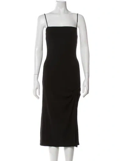 Pre-owned Reformation Square Neckline Midi Length Dress In Black