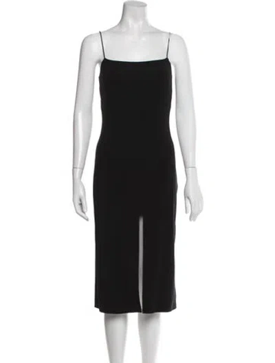 Pre-owned Reformation Square Neckline Midi Length Dress In Black