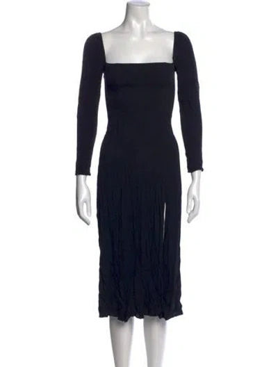 Pre-owned Reformation Square Neckline Midi Length Dress In Black