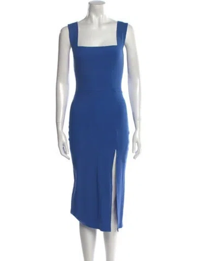 Pre-owned Reformation Square Neckline Midi Length Dress In Blue