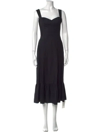 Pre-owned Reformation Square Neckline Midi Length Dress In Blue