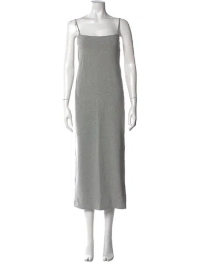 Pre-owned Reformation Square Neckline Midi Length Dress In Gray