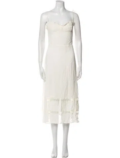 Pre-owned Reformation Square Neckline Midi Length Dress In Neutral