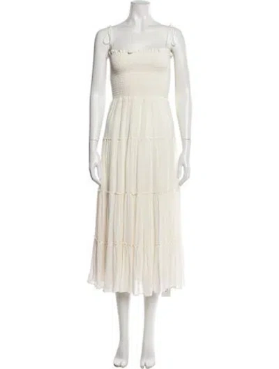 Pre-owned Reformation Square Neckline Midi Length Dress In Neutral
