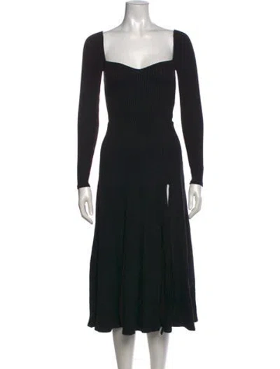 Pre-owned Reformation Square Neckline Midi Length Dress W/ Tags In Black
