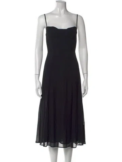 Pre-owned Reformation Square Neckline Midi Length Dress W/ Tags In Black