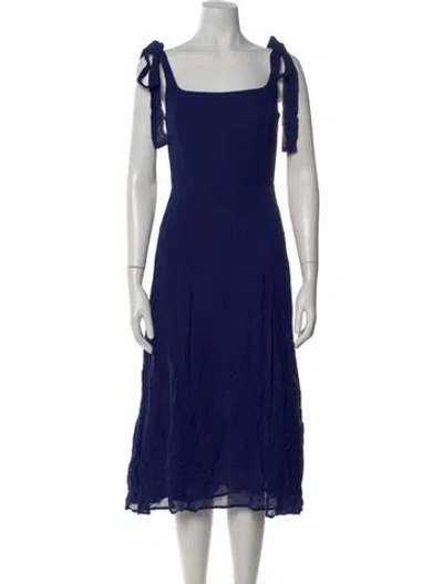 Pre-owned Reformation Square Neckline Midi Length Dress W/ Tags In Blue