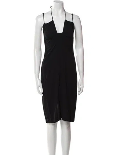 Pre-owned Reformation Square Neckline Mini Dress In Black