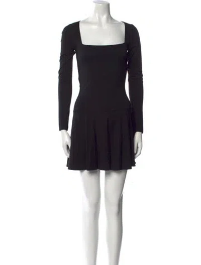 Pre-owned Reformation Square Neckline Mini Dress In Black