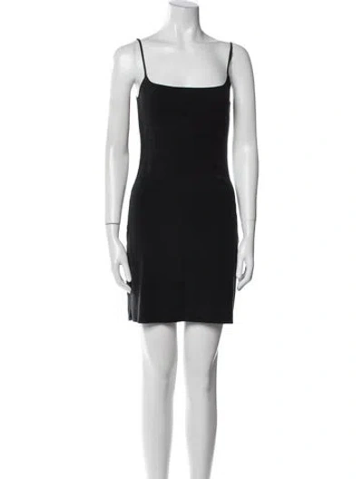 Pre-owned Reformation Square Neckline Mini Dress In Black