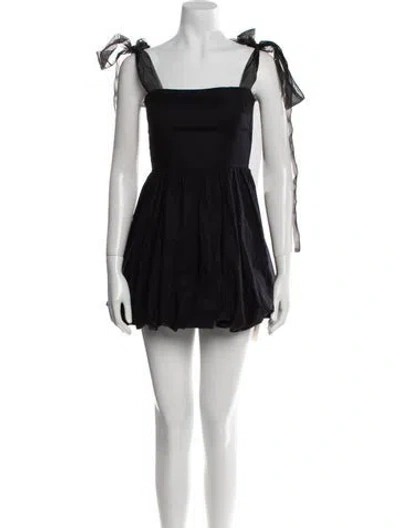 Pre-owned Reformation Square Neckline Mini Dress In Black