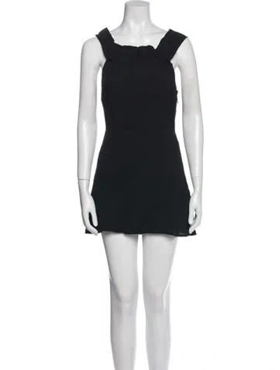 Pre-owned Reformation Square Neckline Mini Dress In Black