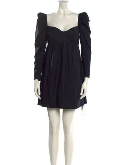 Pre-owned Reformation Square Neckline Mini Dress In Black