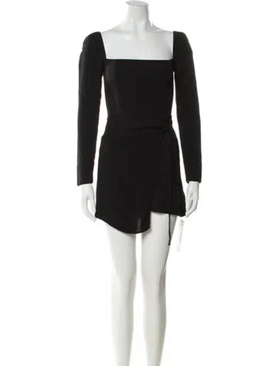 Pre-owned Reformation Square Neckline Mini Dress In Black