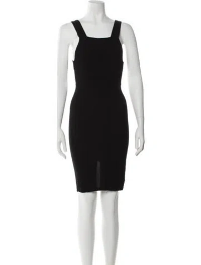 Pre-owned Reformation Square Neckline Mini Dress In Black