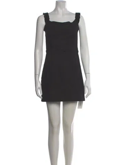 Pre-owned Reformation Square Neckline Mini Dress In Black