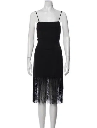 Pre-owned Reformation Square Neckline Mini Dress In Black
