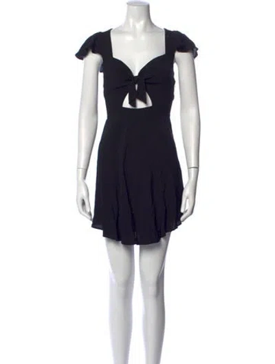 Pre-owned Reformation Square Neckline Mini Dress In Black