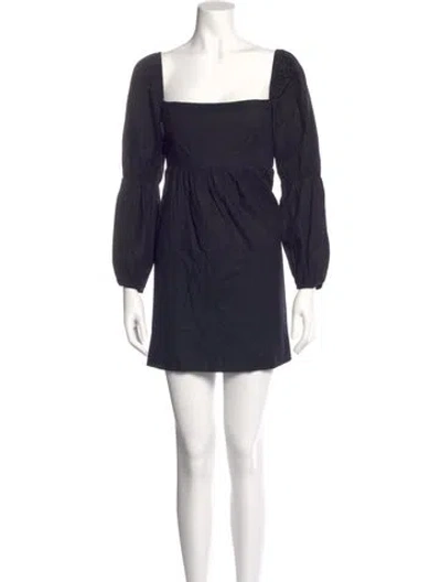 Pre-owned Reformation Square Neckline Mini Dress In Blue