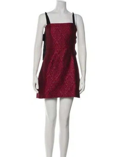 Pre-owned Reformation Square Neckline Mini Dress In Burgundy