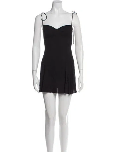 Pre-owned Reformation Square Neckline Mini Dress In Gray