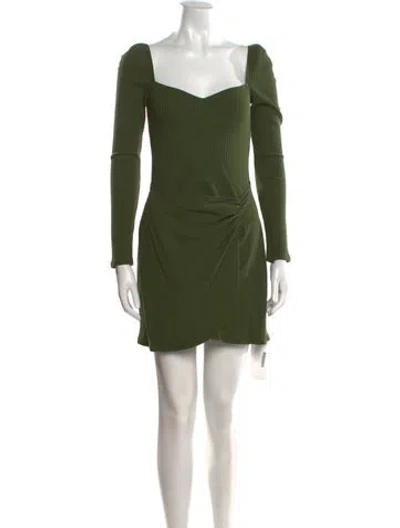 Pre-owned Reformation Square Neckline Mini Dress In Green