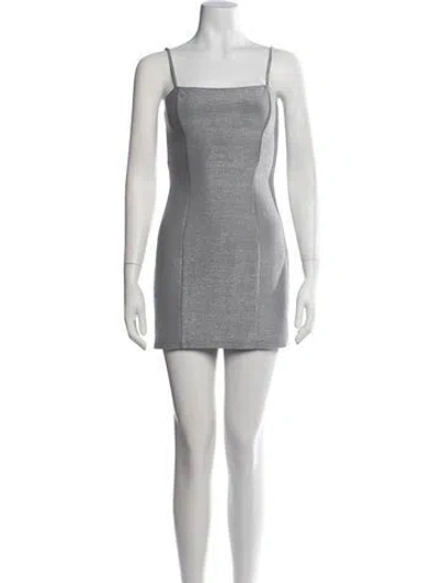 Pre-owned Reformation Square Neckline Mini Dress In Grey