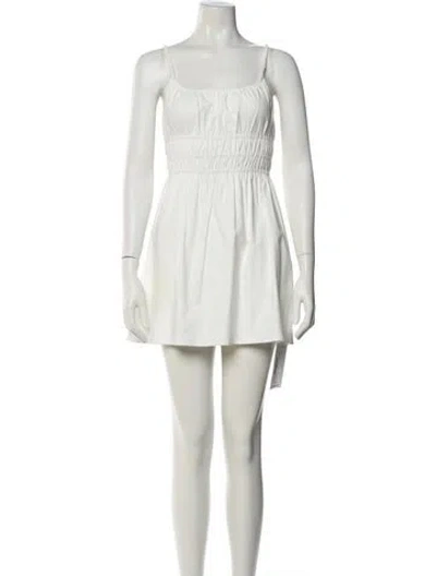 Pre-owned Reformation Square Neckline Mini Dress In Neutral