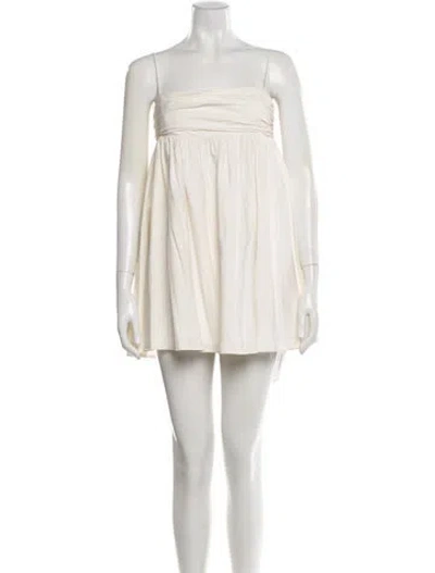 Pre-owned Reformation Square Neckline Mini Dress In Neutral