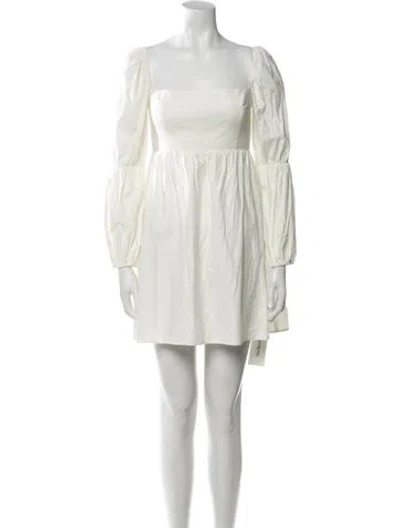 Pre-owned Reformation Square Neckline Mini Dress In Neutral