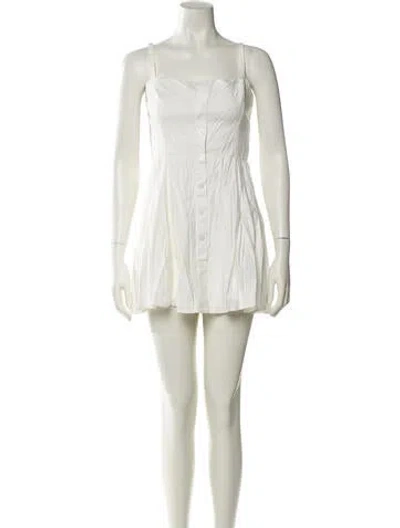 Pre-owned Reformation Square Neckline Mini Dress In Neutral