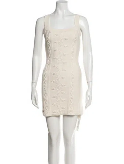 Pre-owned Reformation Square Neckline Mini Dress In Neutral